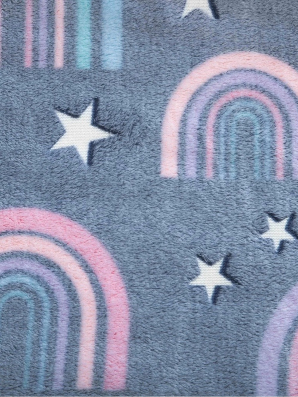 Your Zone Navy Rainbow Polyester Velvet Plush Glow in the Dark - Picture 2 of 8